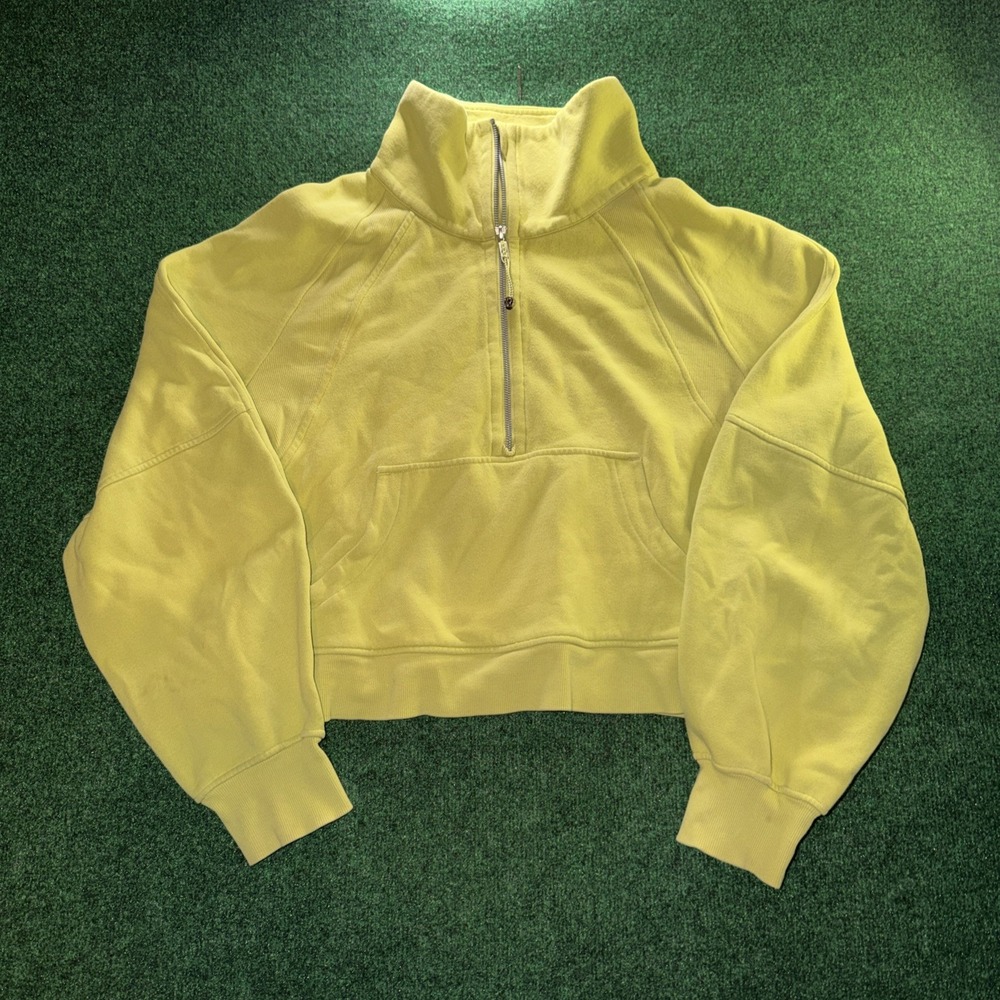 Lululemon Women's Quarter Zip Scuba Yellow Sweatshirt XL/XXL